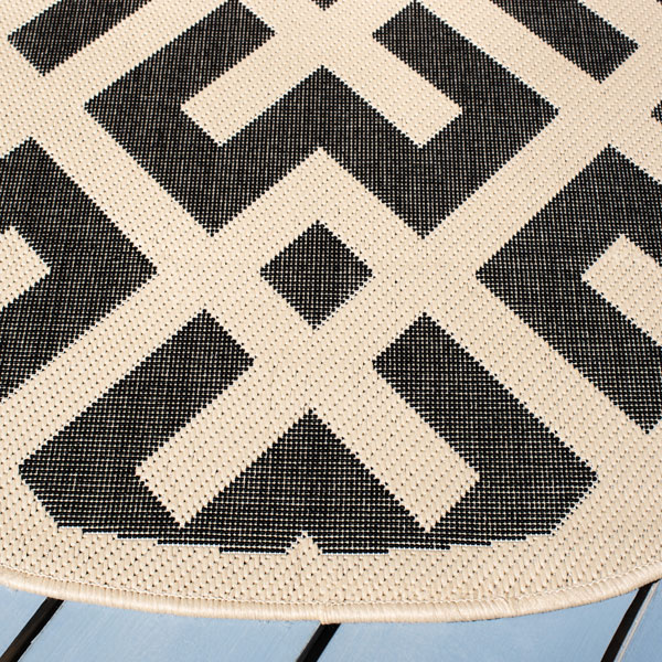 Black & Beige Modern Indoor Outdoor Carpet