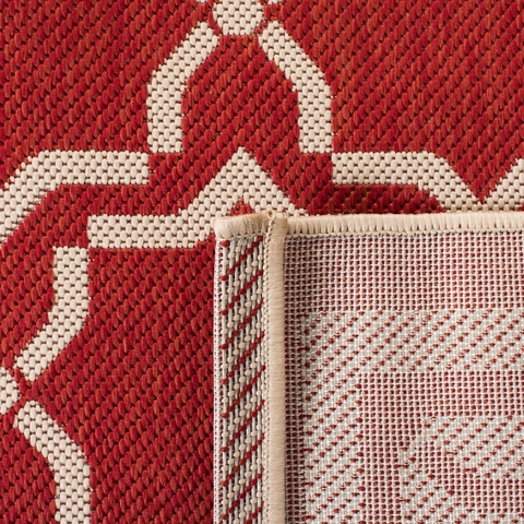Red and Bone Colored Indoor-Outdoor Rug - Safavieh.com