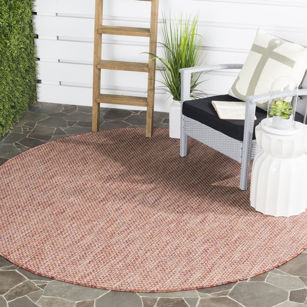 Red & Beige Indoor Outdoor Rug | Courtyard Rugs - Safavieh