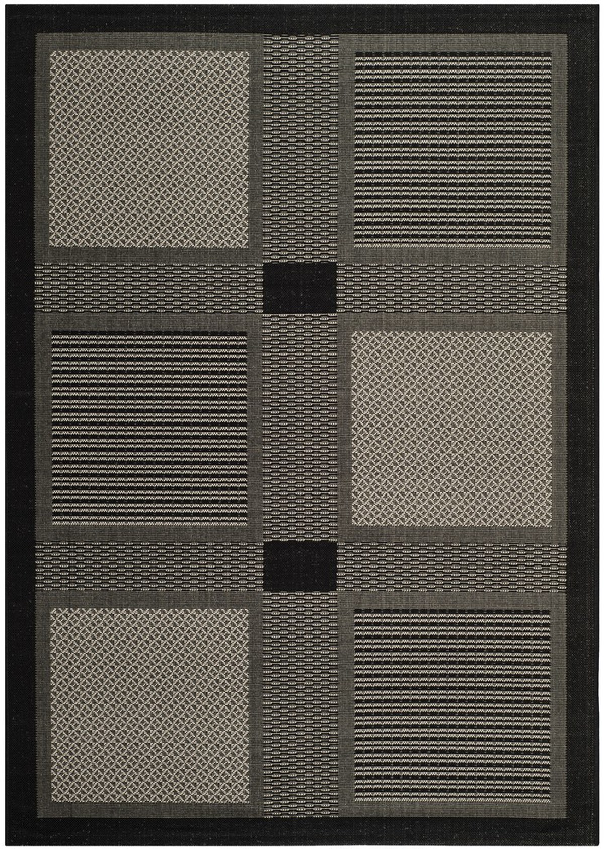 Fade Resistant Outdoor Rugs Black & Sand Safavieh Rug