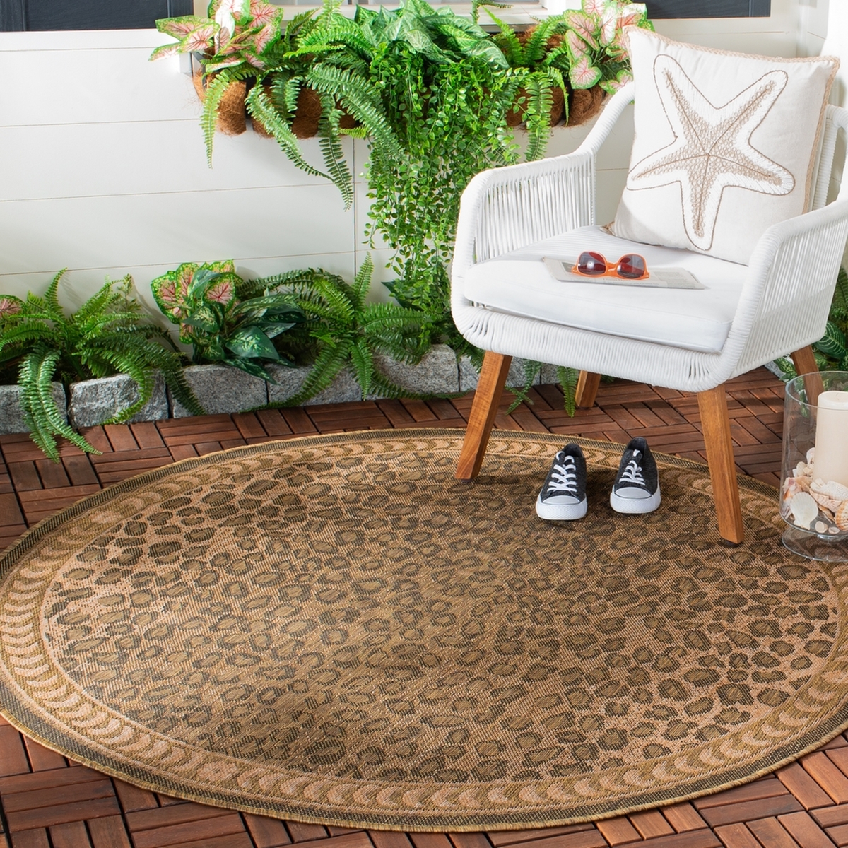 Cheetah Outdoor Area Rug Courtyard Rugs