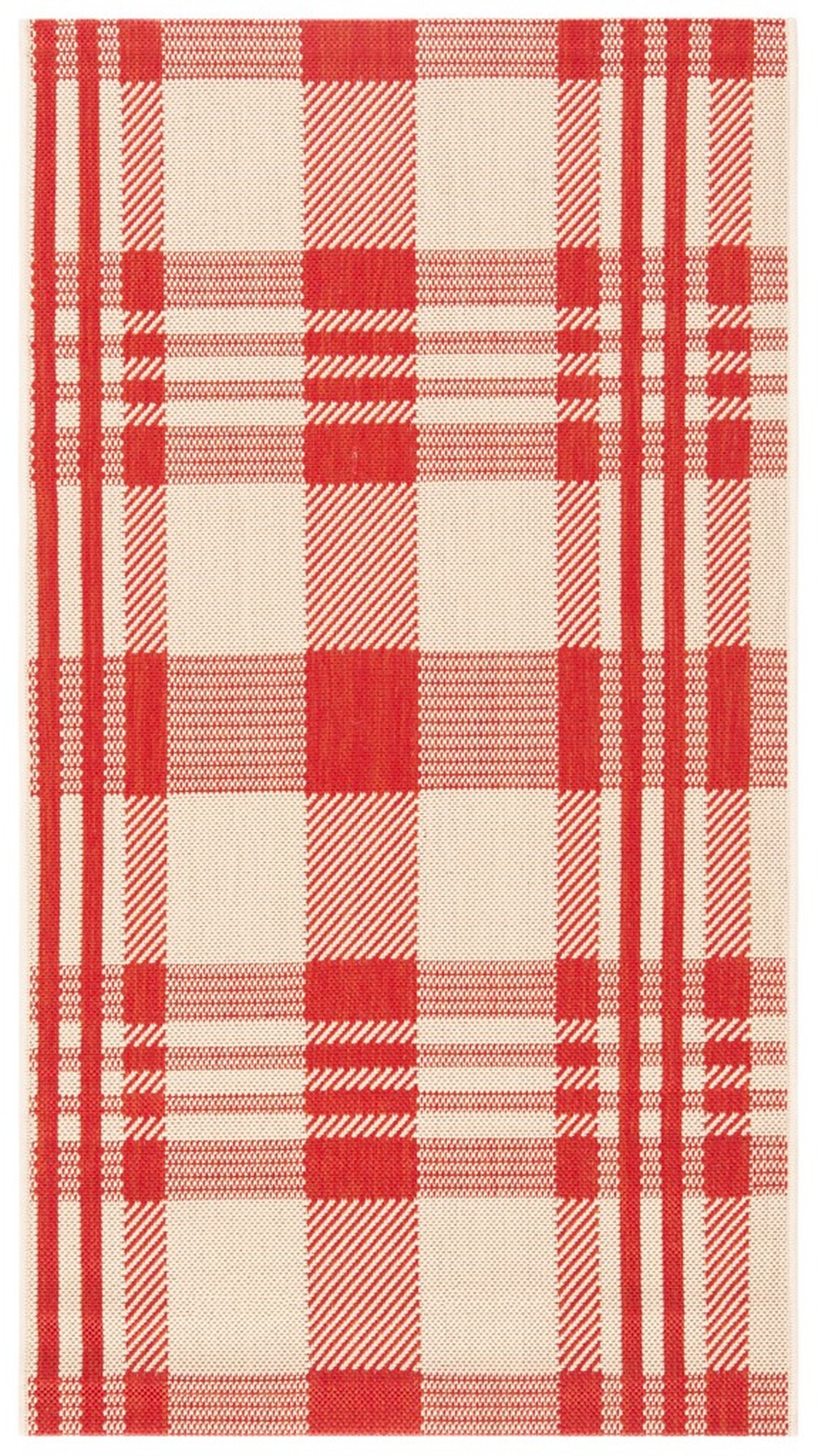 Red Plaid IndoorOutdoor Area Rug