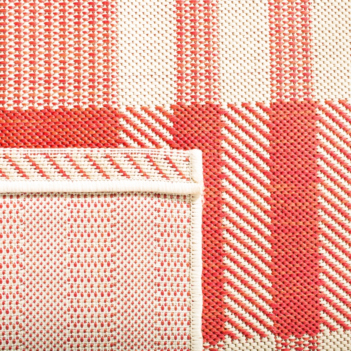 Red Plaid IndoorOutdoor Area Rug