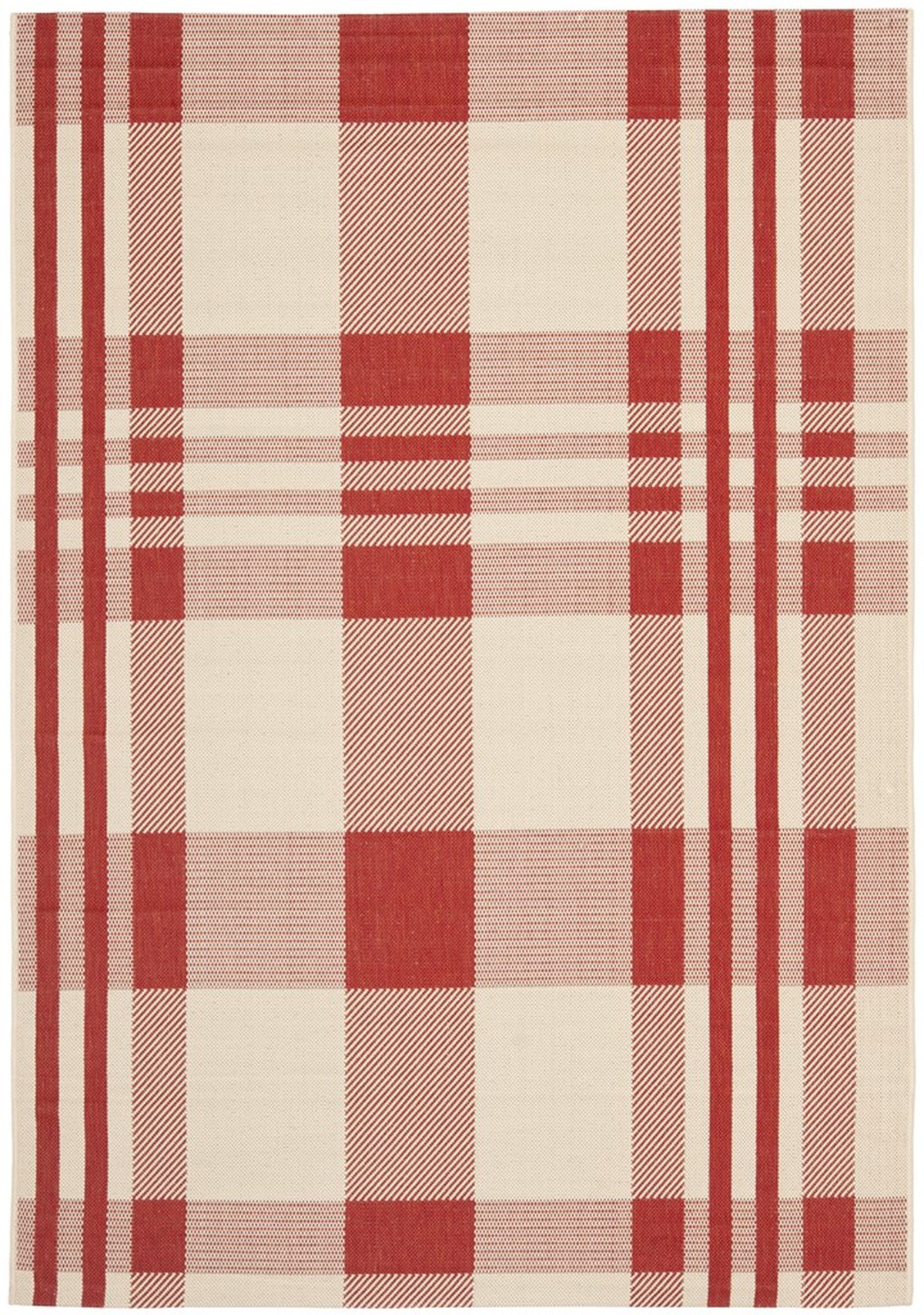Red Plaid IndoorOutdoor Area Rug