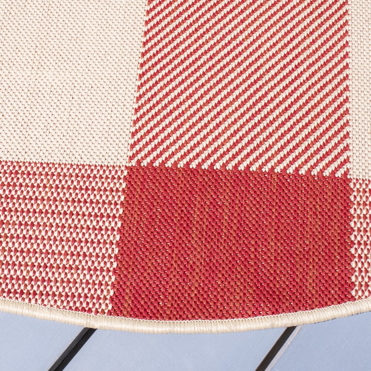Red Plaid IndoorOutdoor Area Rug
