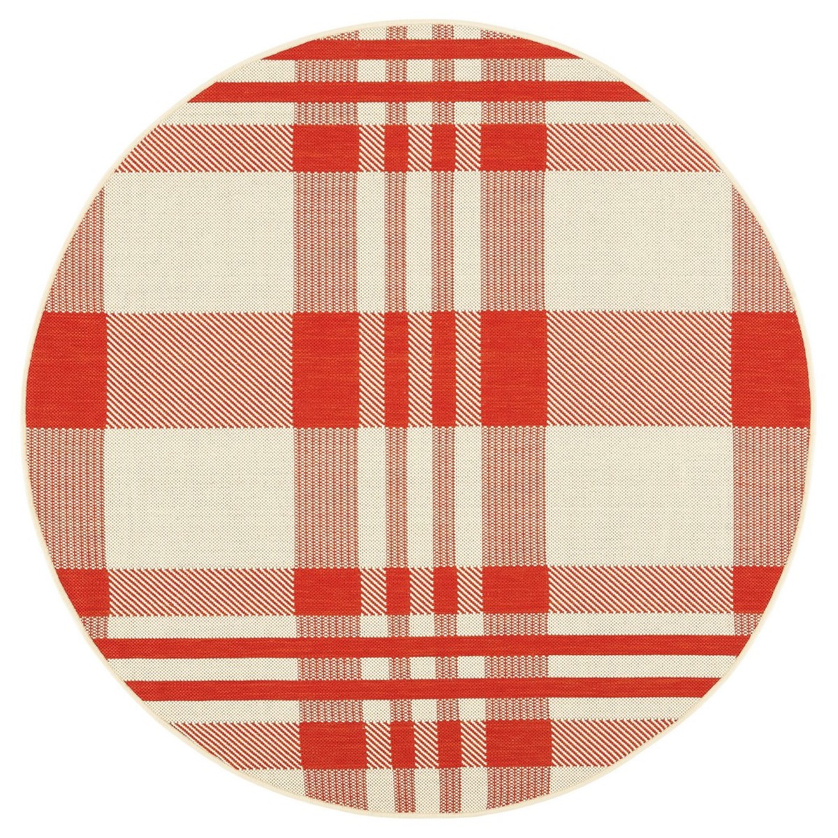 Red Plaid IndoorOutdoor Area Rug