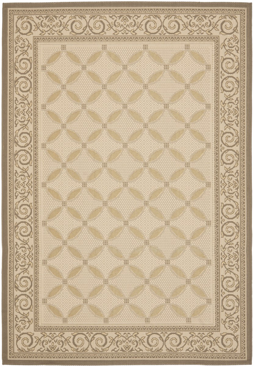 Beige Vine Border Rug Courtyard Collection