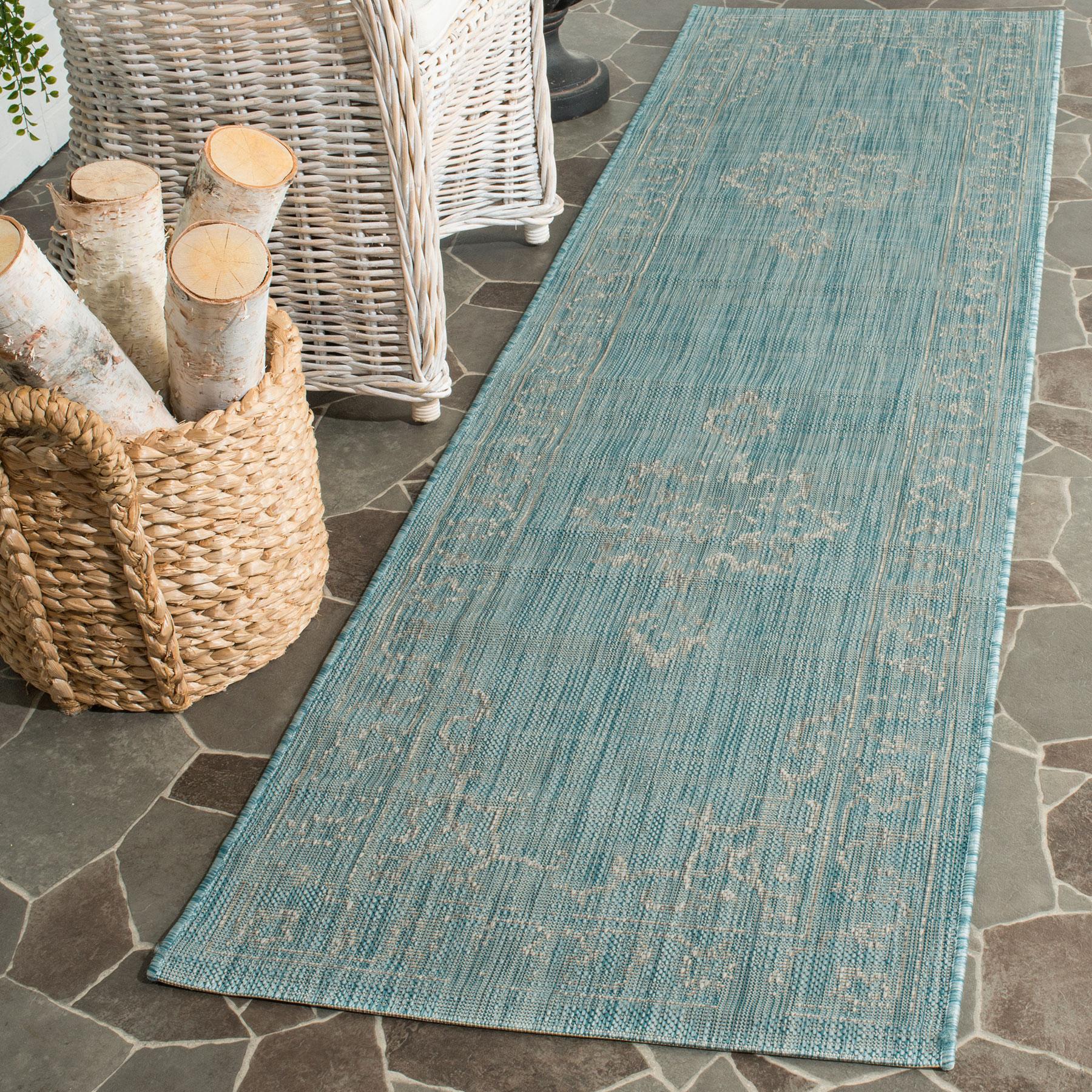 Turquoise IndoorOutdoor Rug EasyClean Rugs Safavieh