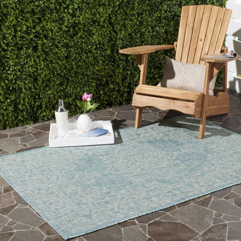 Turquoise IndoorOutdoor Rug EasyClean Rugs Safavieh