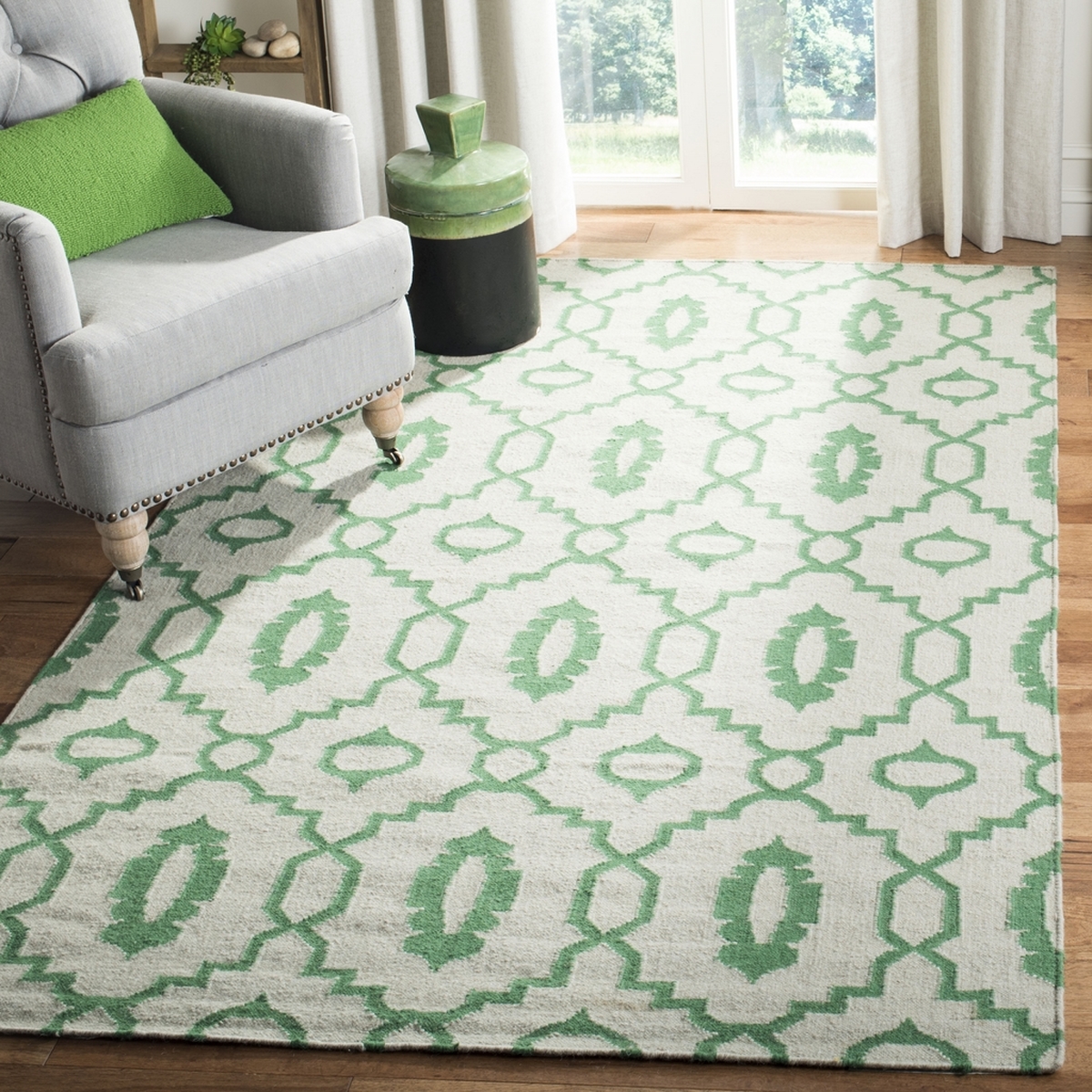 Rug DHU205B Dhurries Area Rugs by Safavieh