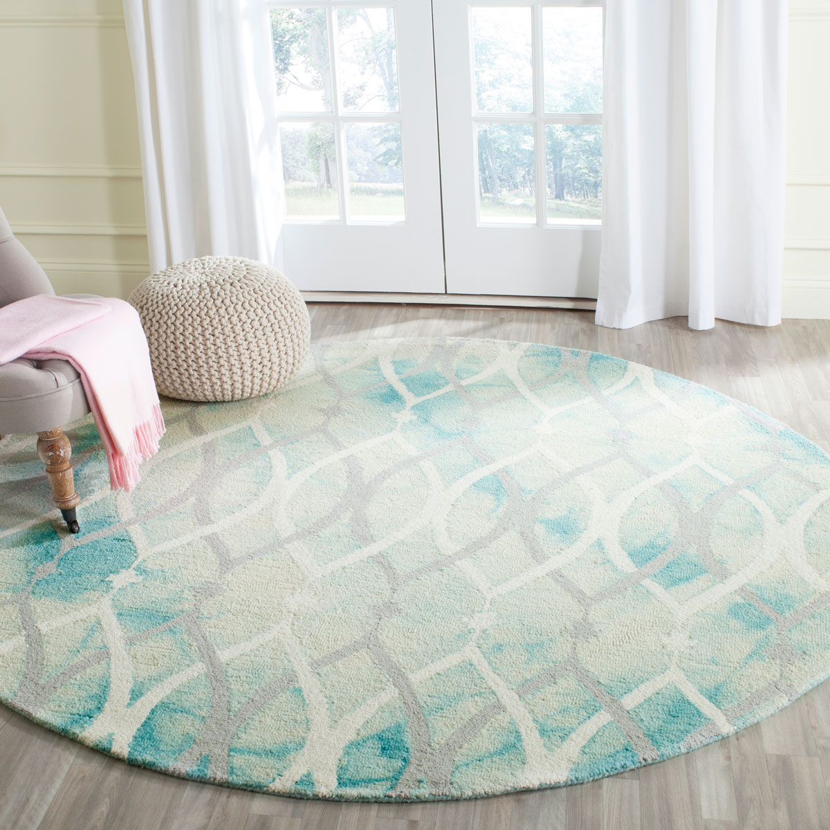 Blue Green Watercolor Area Rug