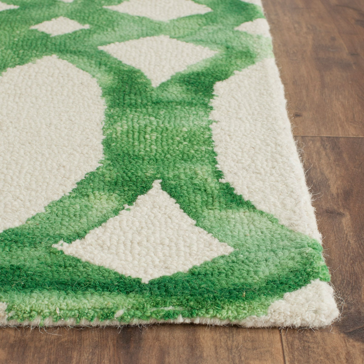 Green & White Watercolor Rug Dip Dye Rugs