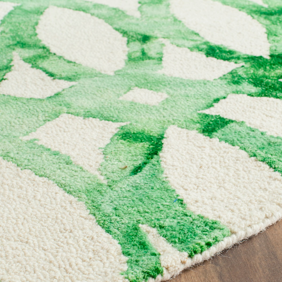 Green & White Watercolor Rug Dip Dye Rugs