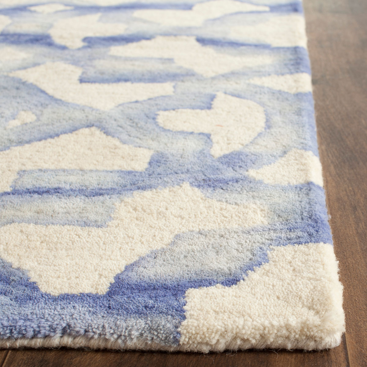 Blue Mosaic Watercolor Rug Dip Dye Rugs