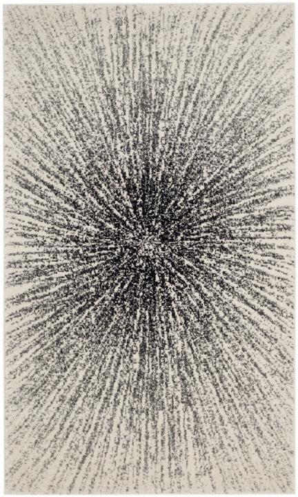 3 in Diameter Safavieh Evoke Collection EVK228K Contemporary Burst Black and Ivory Round Area Rug EVK228K-3R 3 in Diameter Safavieh Evoke Collection EVK228K Contemporary Burst Black and Ivory Round Area Rug EVK228K-3R