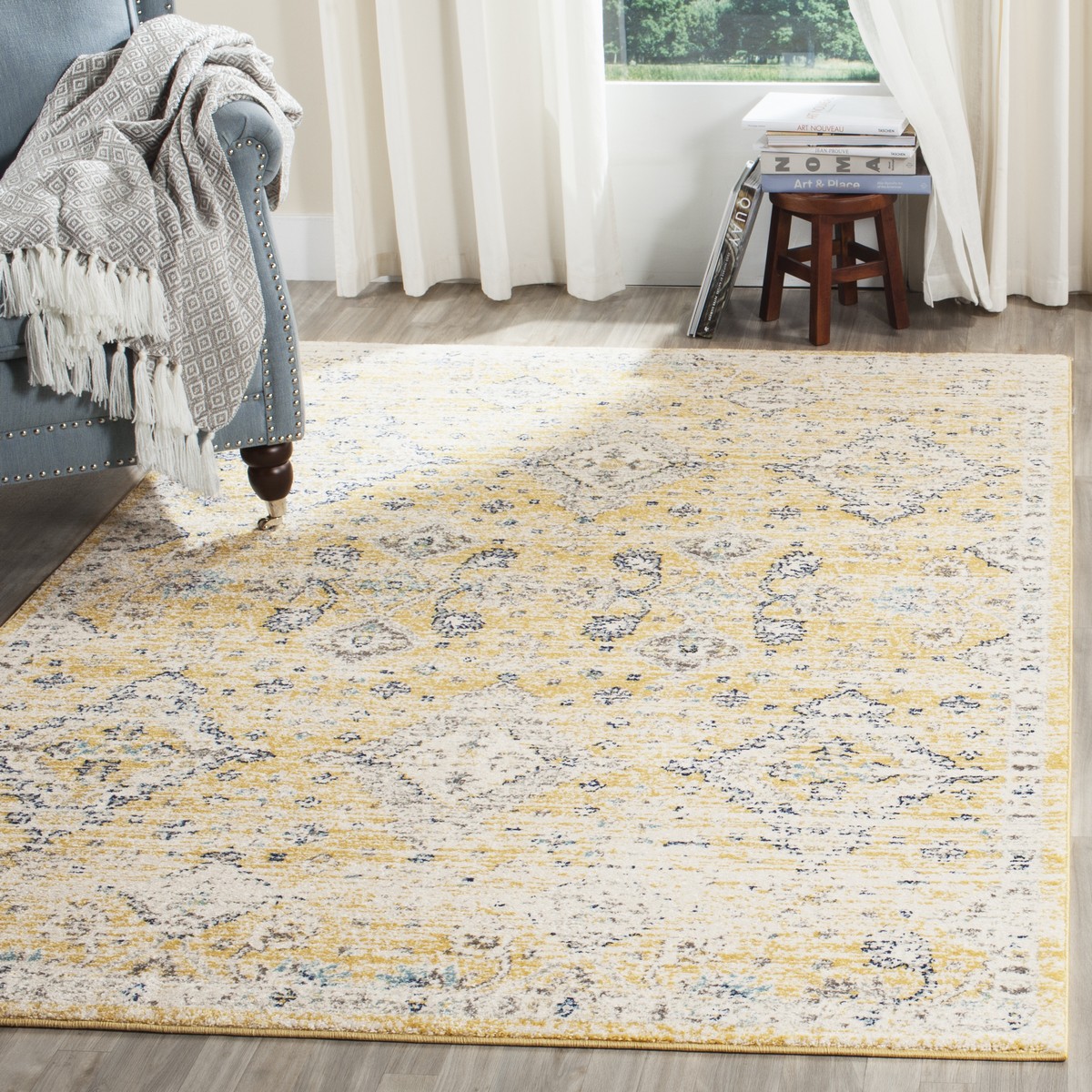 Safavieh Evoke Grey Ivory Vintage Area Rug 8 X 10 Designs Rug Evk224b Evoke Area Rugs By Safavieh