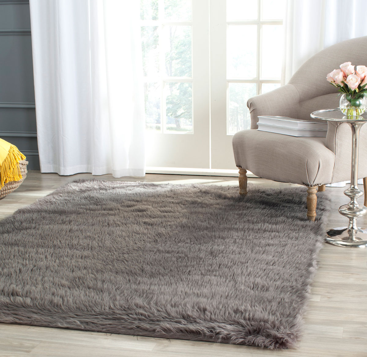 Rug Fss235d Faux Sheep Skin Area Rugs By Safavieh 5 X 8