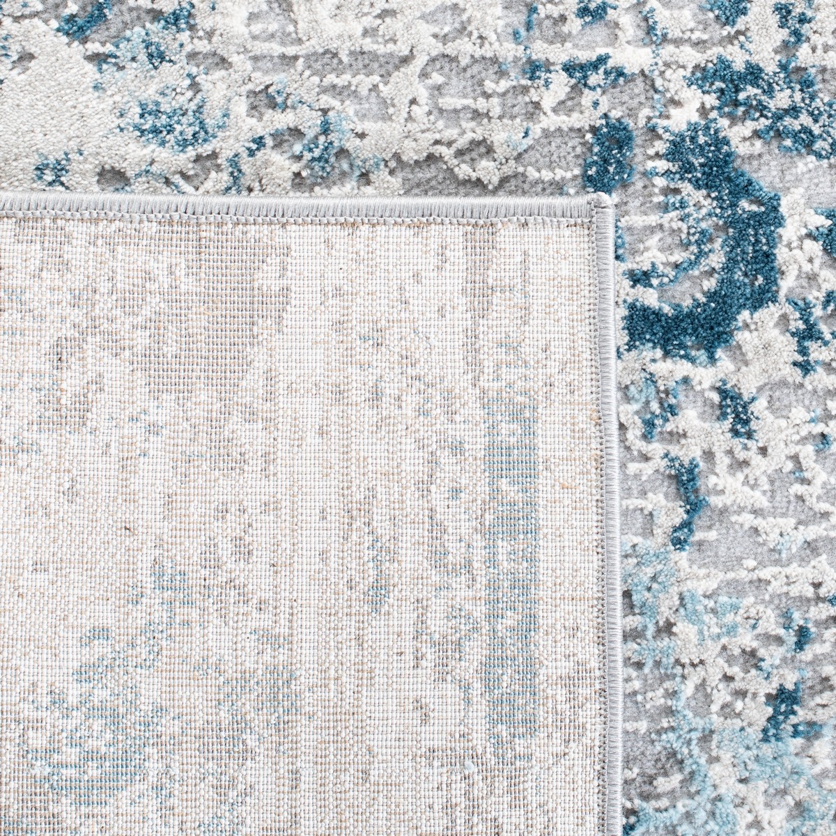 Safavieh Meadow Läufer 60x20 Cm – Modernes Abstraktes Design In Grau/Blau, Aus Polyester, Maschinengewebt