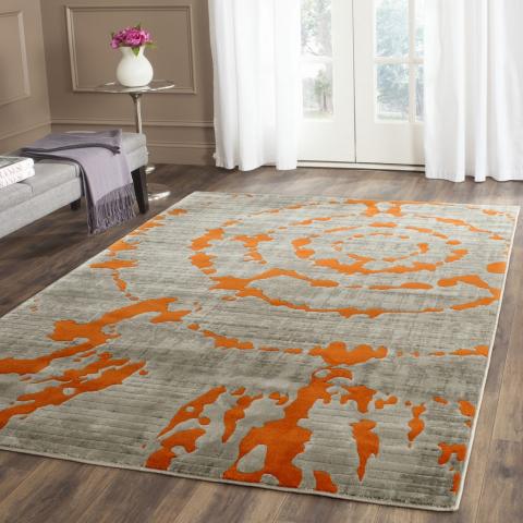 Safavieh Porcello Collection PRL6940F Modern Abstract Non-Shedding Stain Resistant Living Room Bedroom Runner Rug 2'3 x 10' Light Grey/Orange Safavieh Porcello Collection PRL6940F Modern Abstract Non-Shedding Stain Resistant Living Room Bedroom Runner Rug 2'3 x 10' Light Grey/Orange