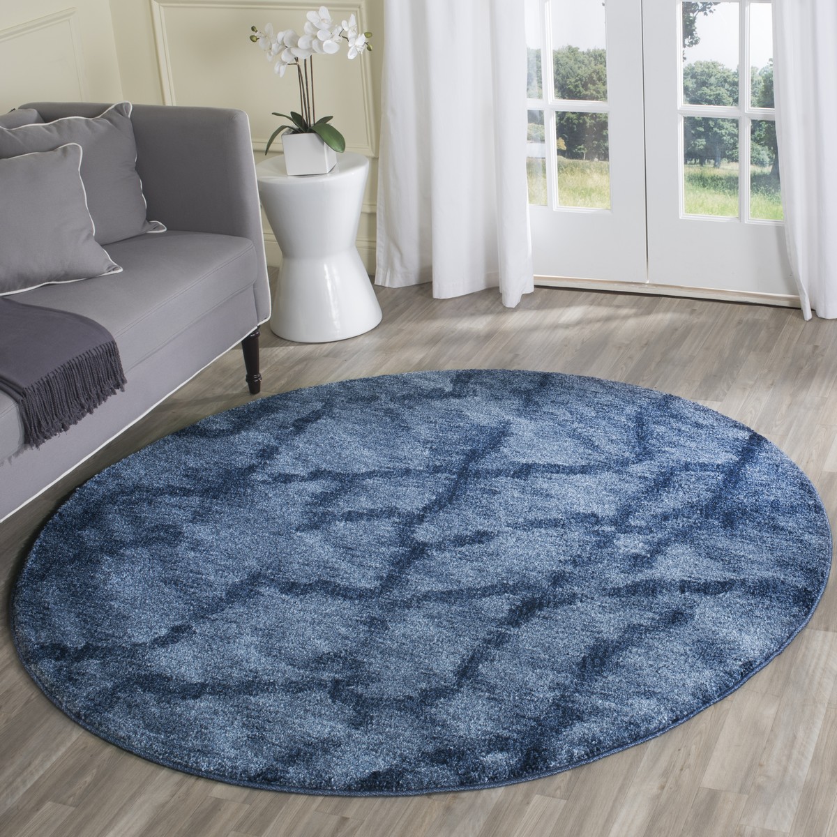 Retro Rug Collection TwoToned Blue Rugs Safavieh