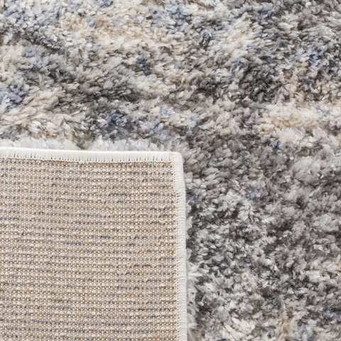 SAFAVIEH Berber Shag Collection Area Rug - 5'5" X 7'7", Beige & Grey, Dots Design