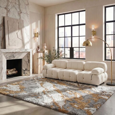 RAGS TO RICHES HOOP ワイヤースカート 4526 Rug HZN890D - Bedroom, Dining Room, Home Office, Horizon Shag