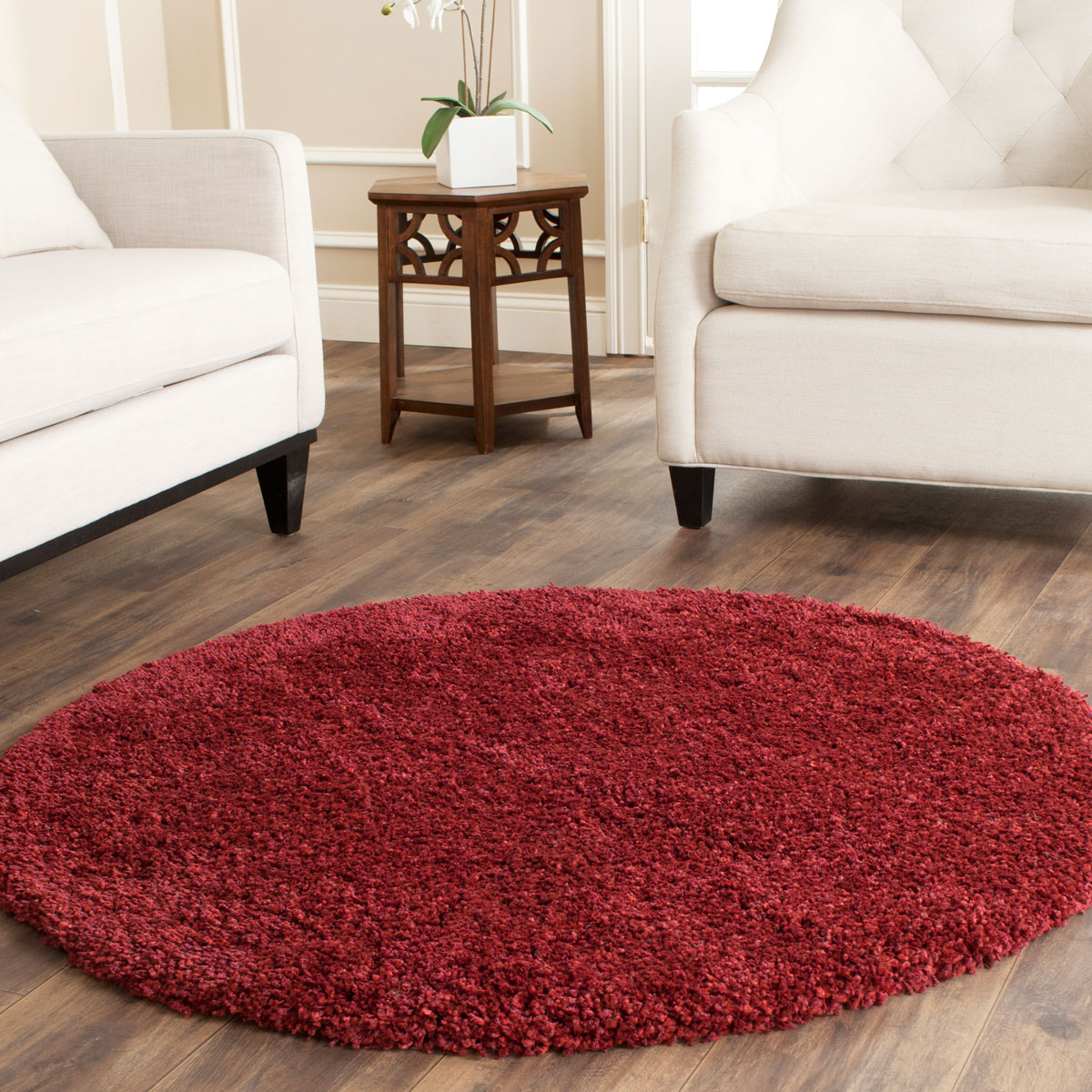 4 Ft Round Rug Sevenstonesinc Com 4 X Round Plush Pile Maroon California S Safavieh