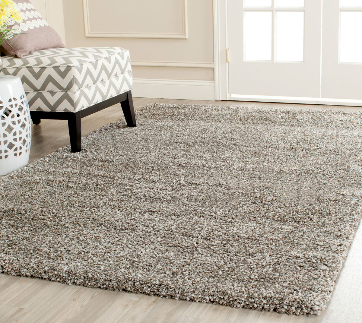 Thick Pile Grey Shag Rug Milan Collection