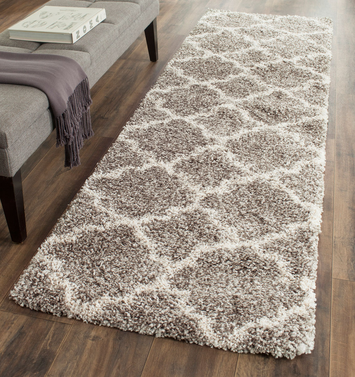 Soft Grey White Hudson Collection Safavieh 2 3 X 8