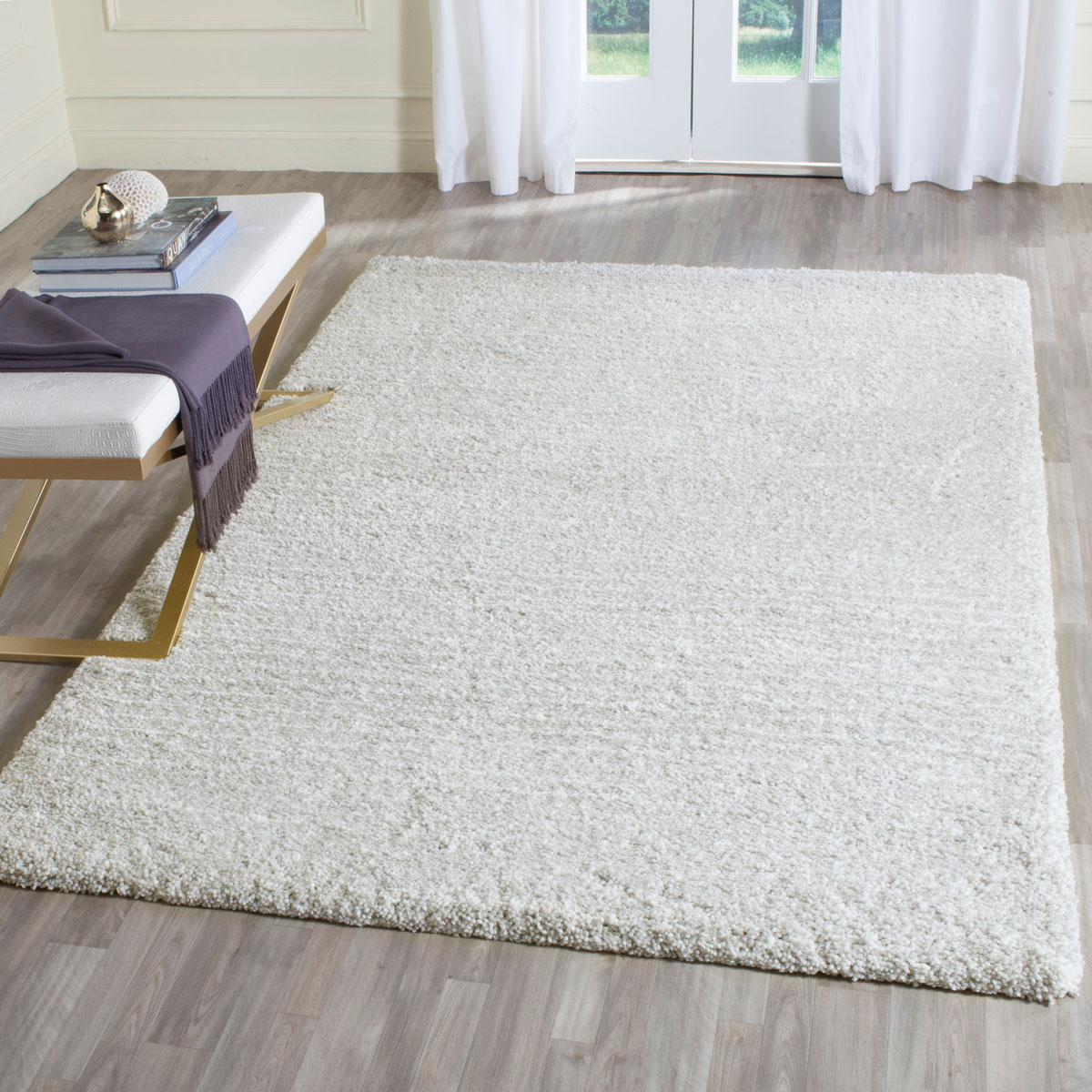 Silver and Ivory Shag Ultimate Collection Safavieh