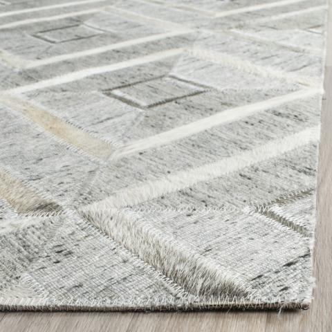 Safavieh Studio Leather Collection STL172A – Tappeto Runner In Vera Pelle Intrecciata, Avorio E Nero, 2'3 X 7'