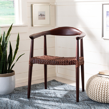 Juneau Leather Woven Chair